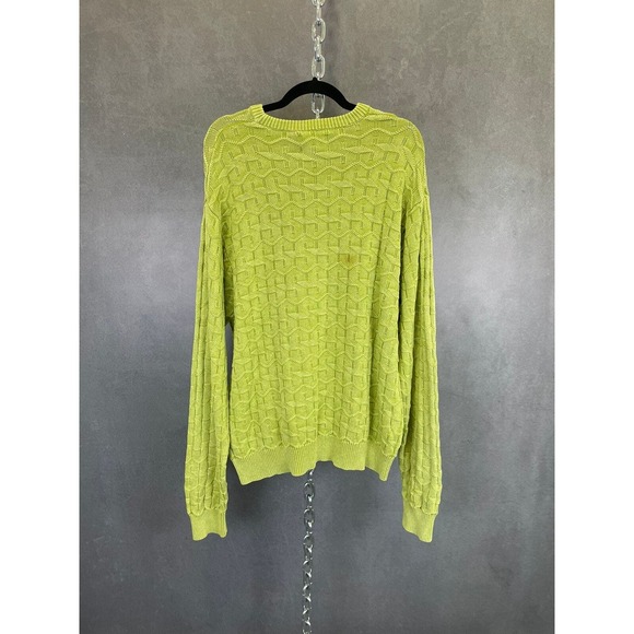 Stussy green repeat‎ S Logo cotton knit sweater XL - Picture 5 of 7